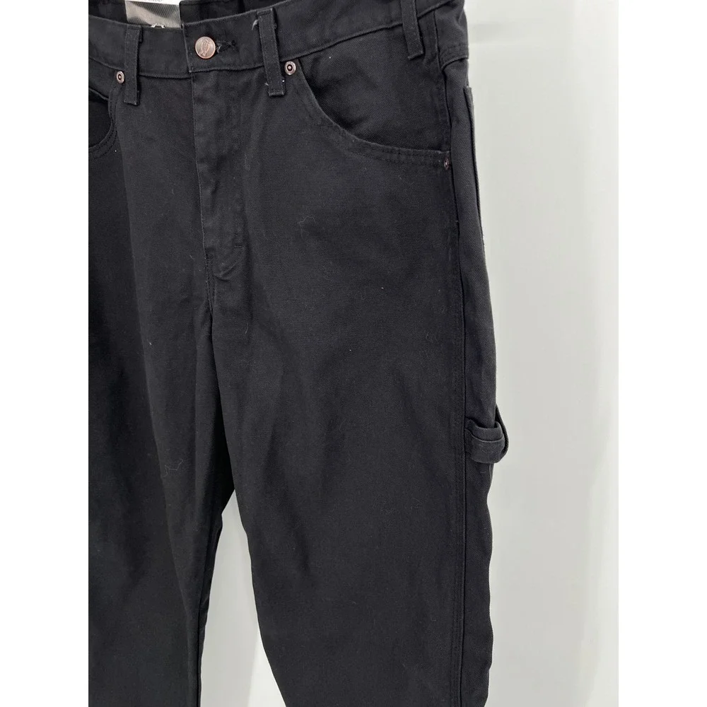 Dickies Relaxed Fit Carpenter Jeans Black Duck Canvas Straight Leg 34x30 NWT